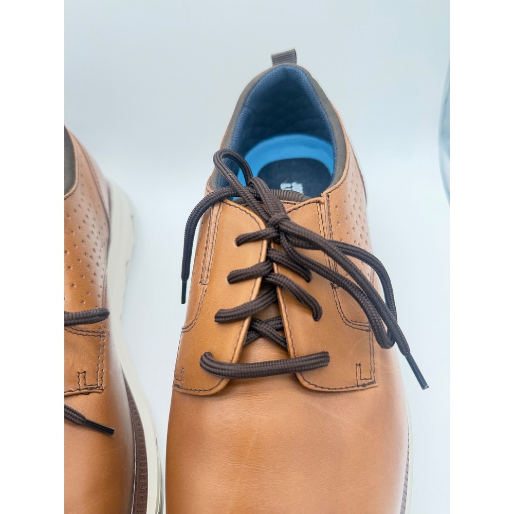 Johnston & Murphy Jenkins Brown Tan Leather Plain Toe Shoes Mens 11M 59-35662 - Picture 3 of 7